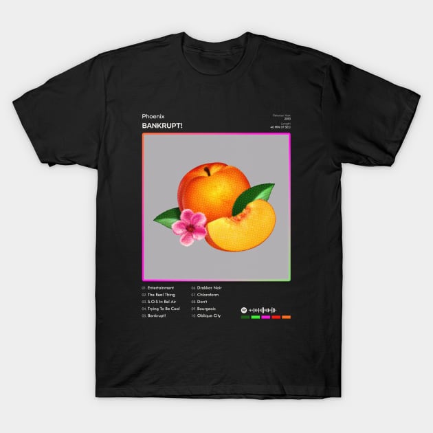 Phoenix - Bankrupt! Tracklist Album T-Shirt by 80sRetro